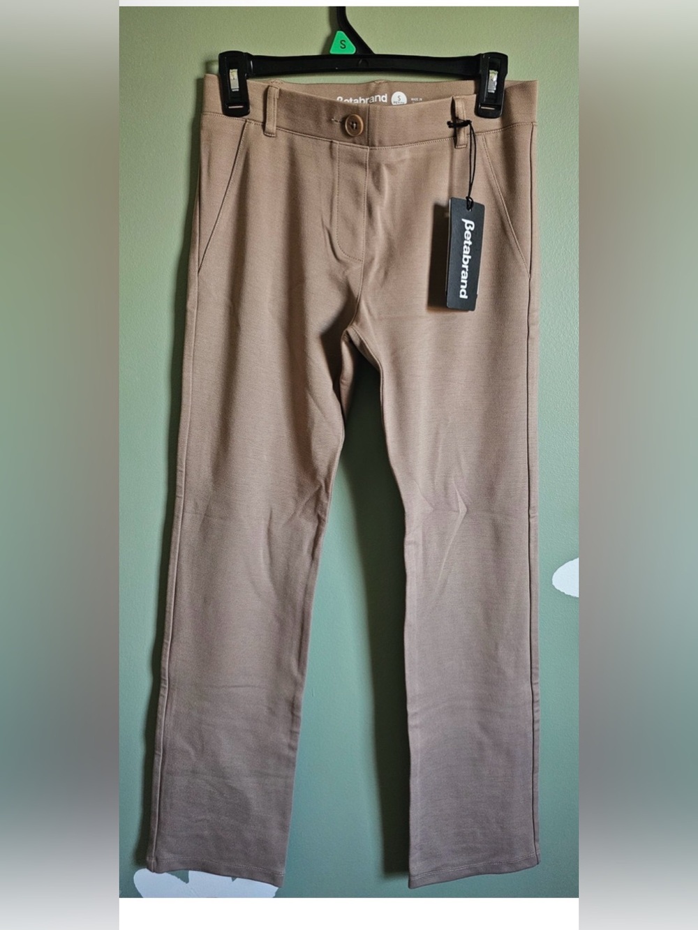 Betabrand Women’s Stretch Tan Pants - Small P
